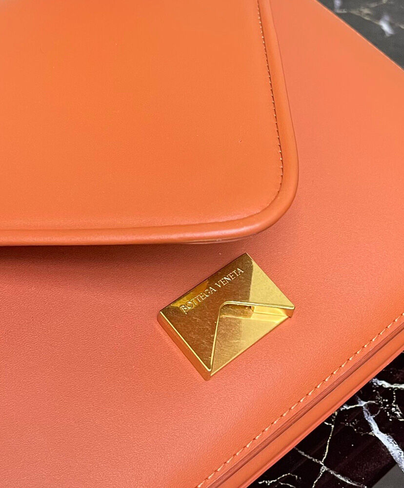 Bottega Veneta Small Mount Leather Envelope Bag Orange